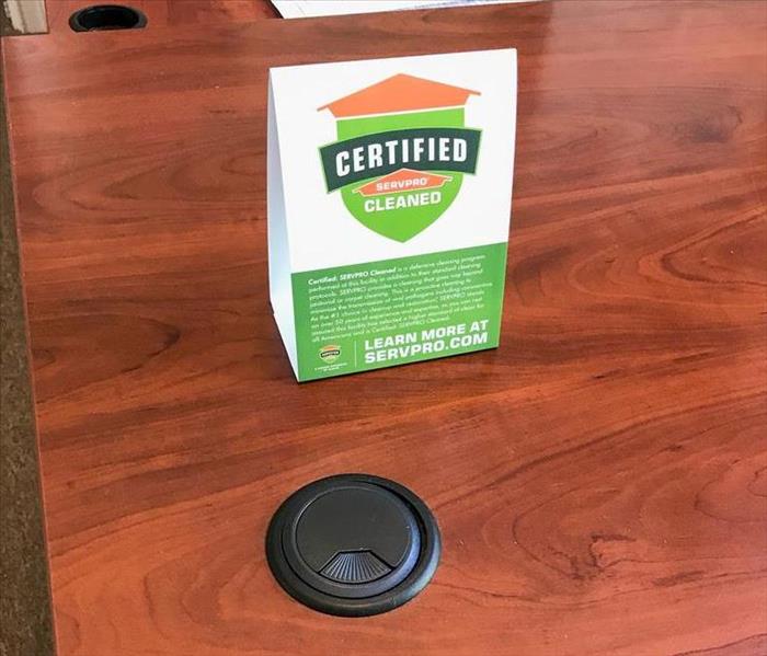 Certified: SERVPRO Cleaned logo at an office in Rutherford County