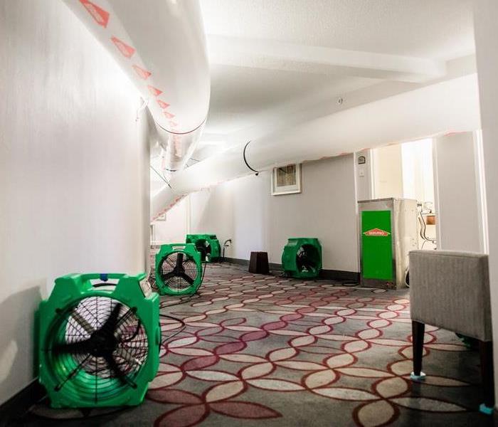 Drying equipment in the hallway of a hotel